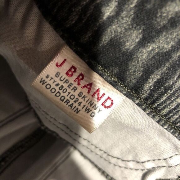 J Brand Super Skinny Woodgrain Jeans 801O241WG Womens Sz 28 Cotton Stretch Gray - Picture 4 of 5